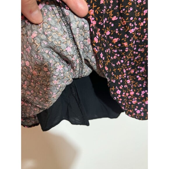 Free People Women's Florence Tie Floral Mini Dress Size Small Boat Neck - Picture 6 of 14